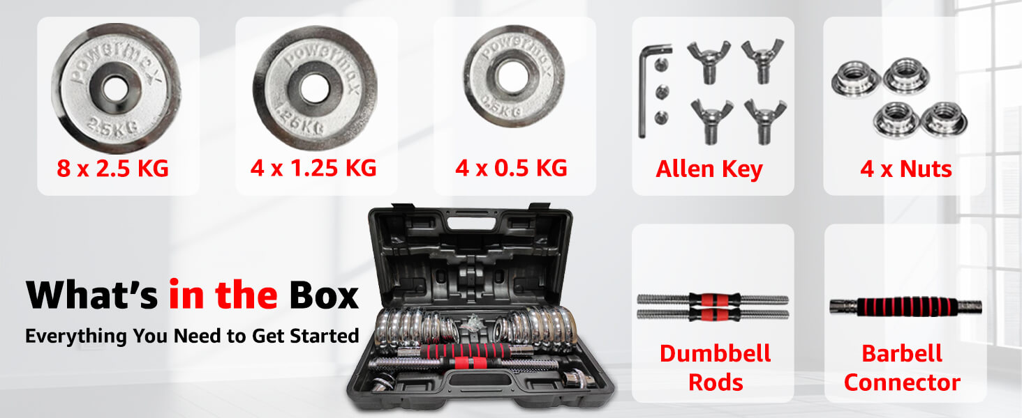 PowerMax Fitness New PDS-30 Baking Iron Dumbbells Set