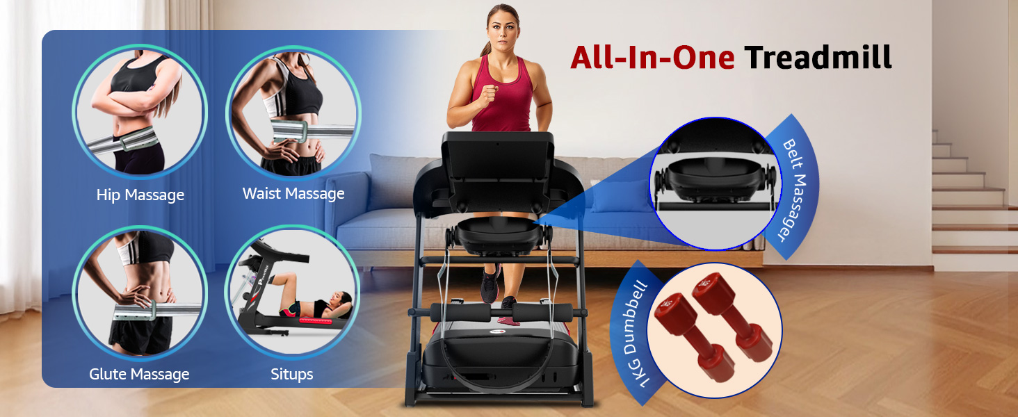 PowerMax Fitness TDA-255 2.0HP Multifunction Motorized Treadmill