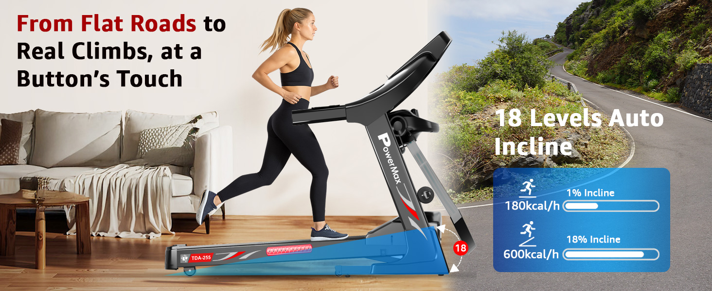 PowerMax Fitness TDA-255 2.0HP Multifunction Motorized Treadmill