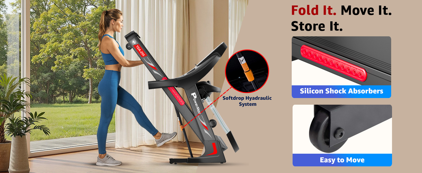 PowerMax Fitness TDA-255 2.0HP Multifunction Motorized Treadmill