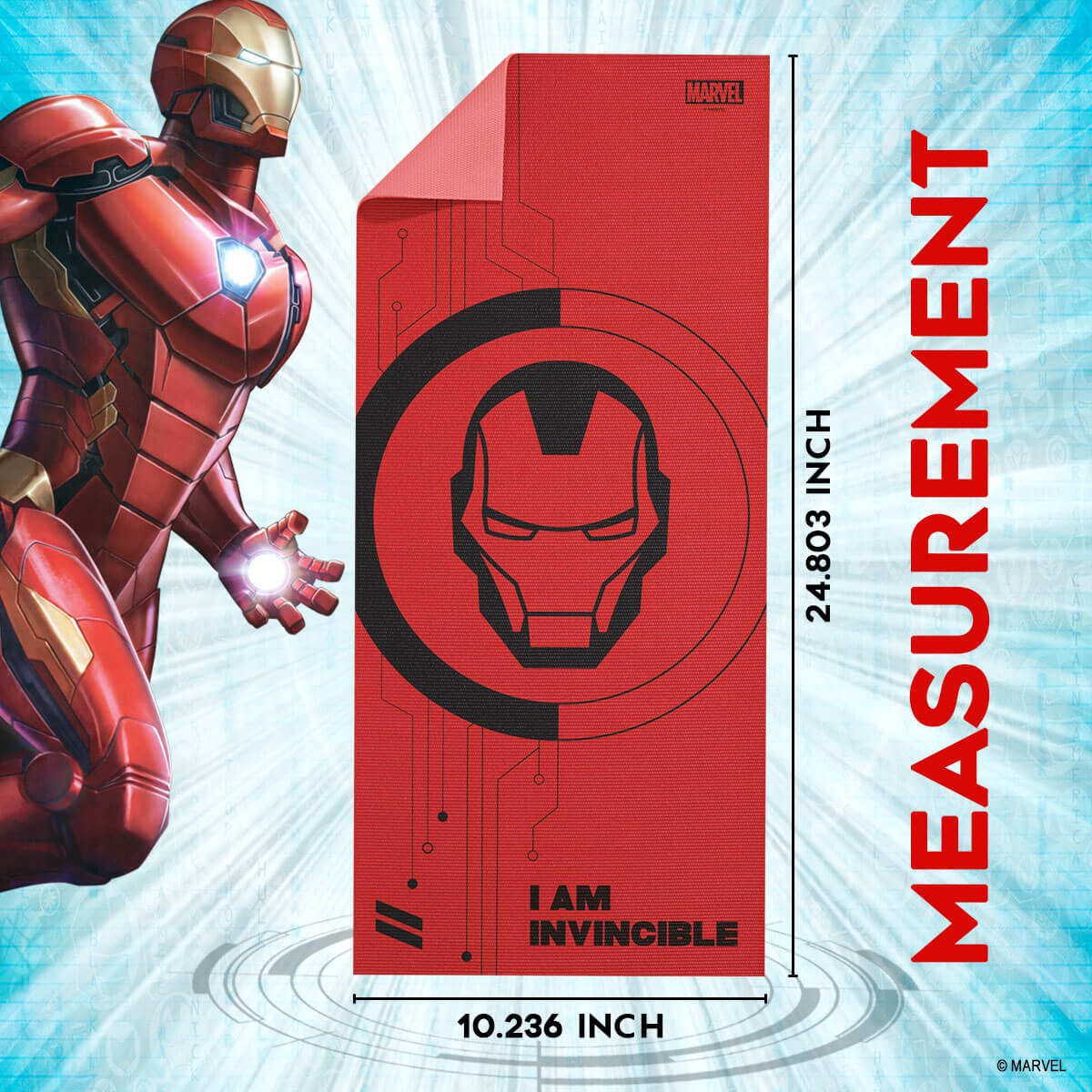 buy powermax x marvel yp6-1.3 ironman pvc yoga mat with bag for gym workout