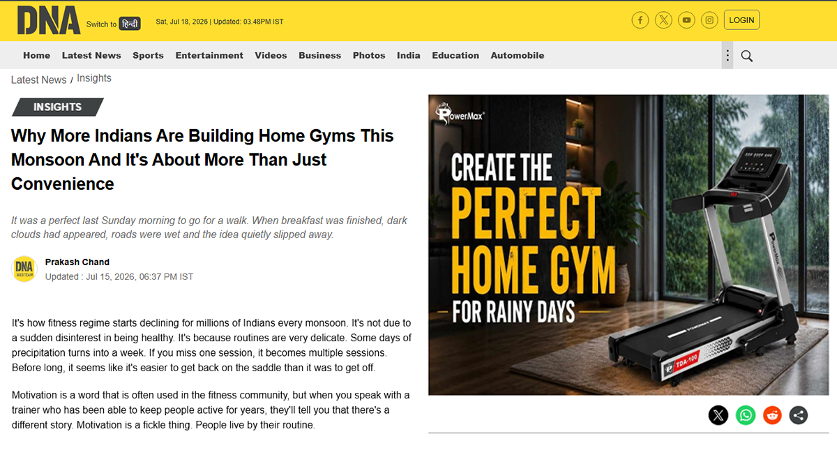 Why More Indians Are Building Home Gyms This Monsoon And It's About More Than Just Convenience