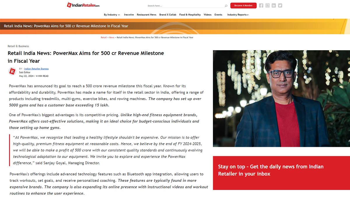 Retail India News: PowerMax Aims for 500 cr Revenue Milestone in Fiscal Year