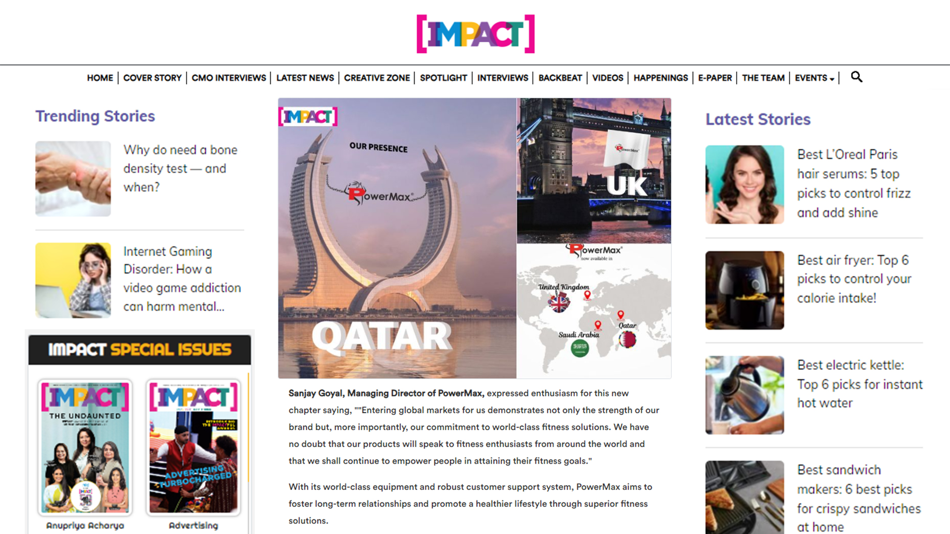 PowerMax Expands Global Reach in Fitness