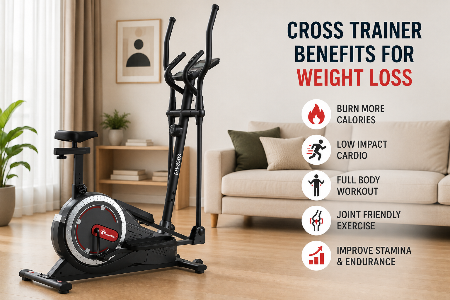 Cross trainer for home cardio and weight loss