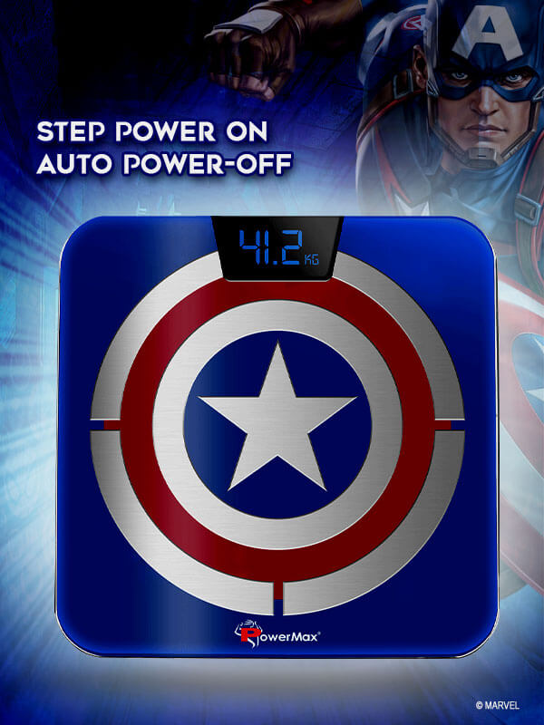 buy powermax x marvel bca-140 captain america edition bluetooth smart scale
