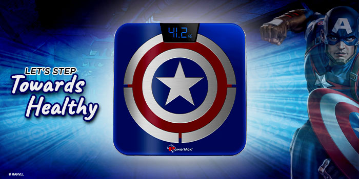 buy powermax x marvel bca-140 captain america edition bluetooth smart scale