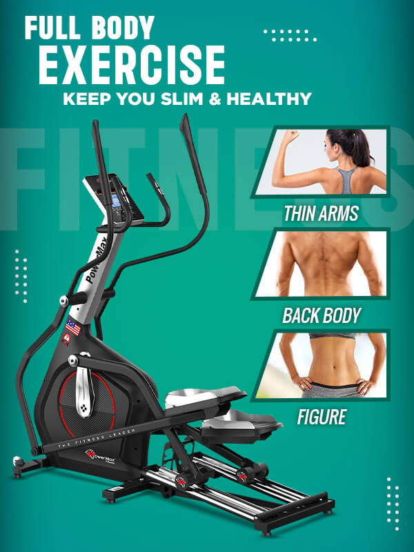 buy powermax ec-1800 commercial elliptical trainer with adjustable stride length