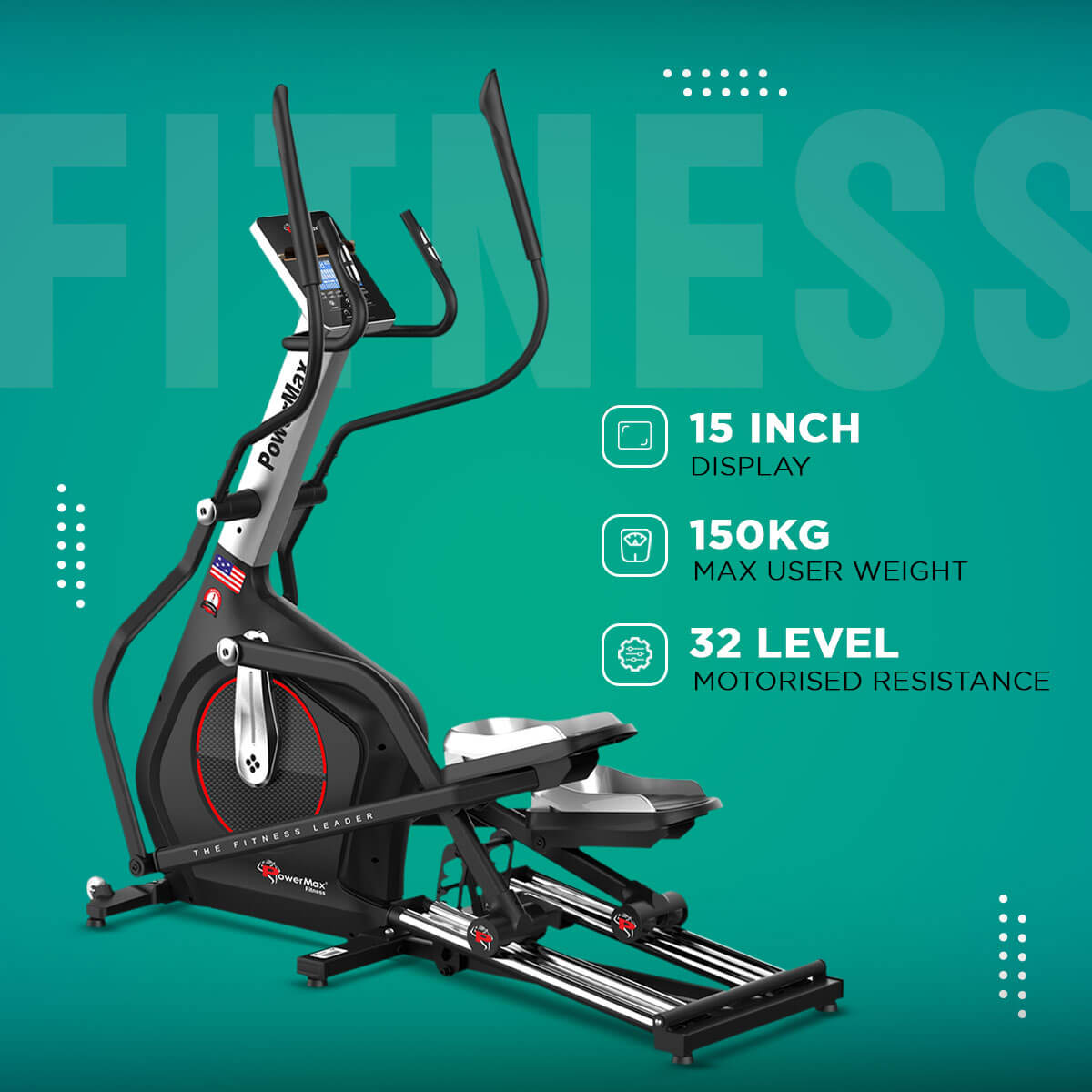 buy powermax ec-1800 commercial elliptical trainer with adjustable stride length