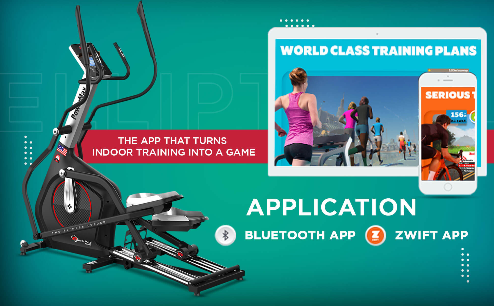 buy powermax ec-1800 commercial elliptical trainer with adjustable stride length