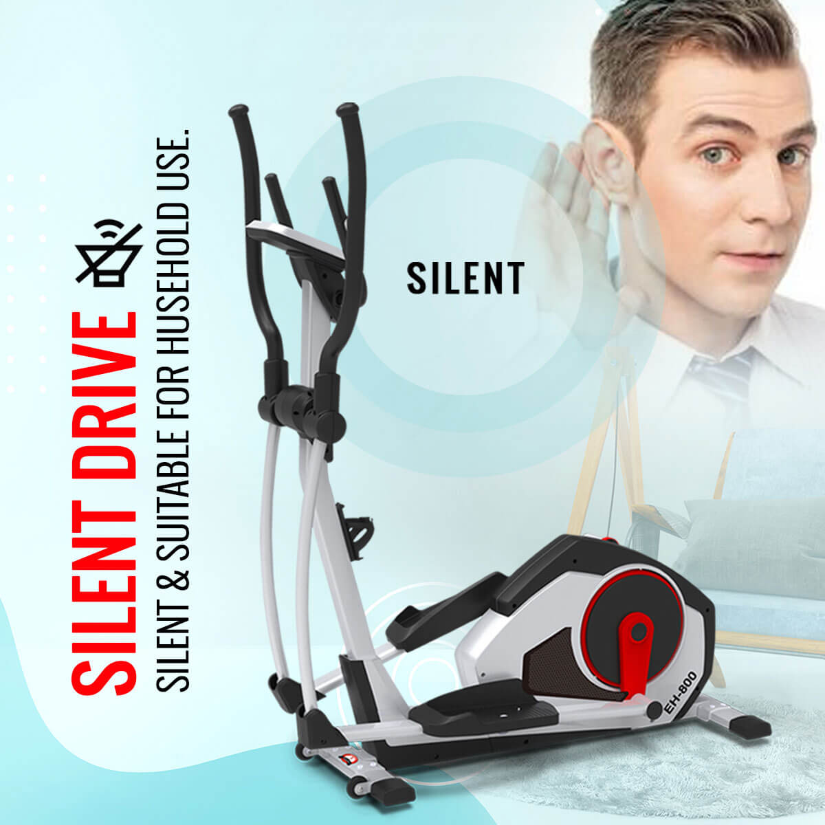 Buy Powermax Fitness EH-800 Motorized Elliptical Cross Trainer with Magnetic Resistance for home use