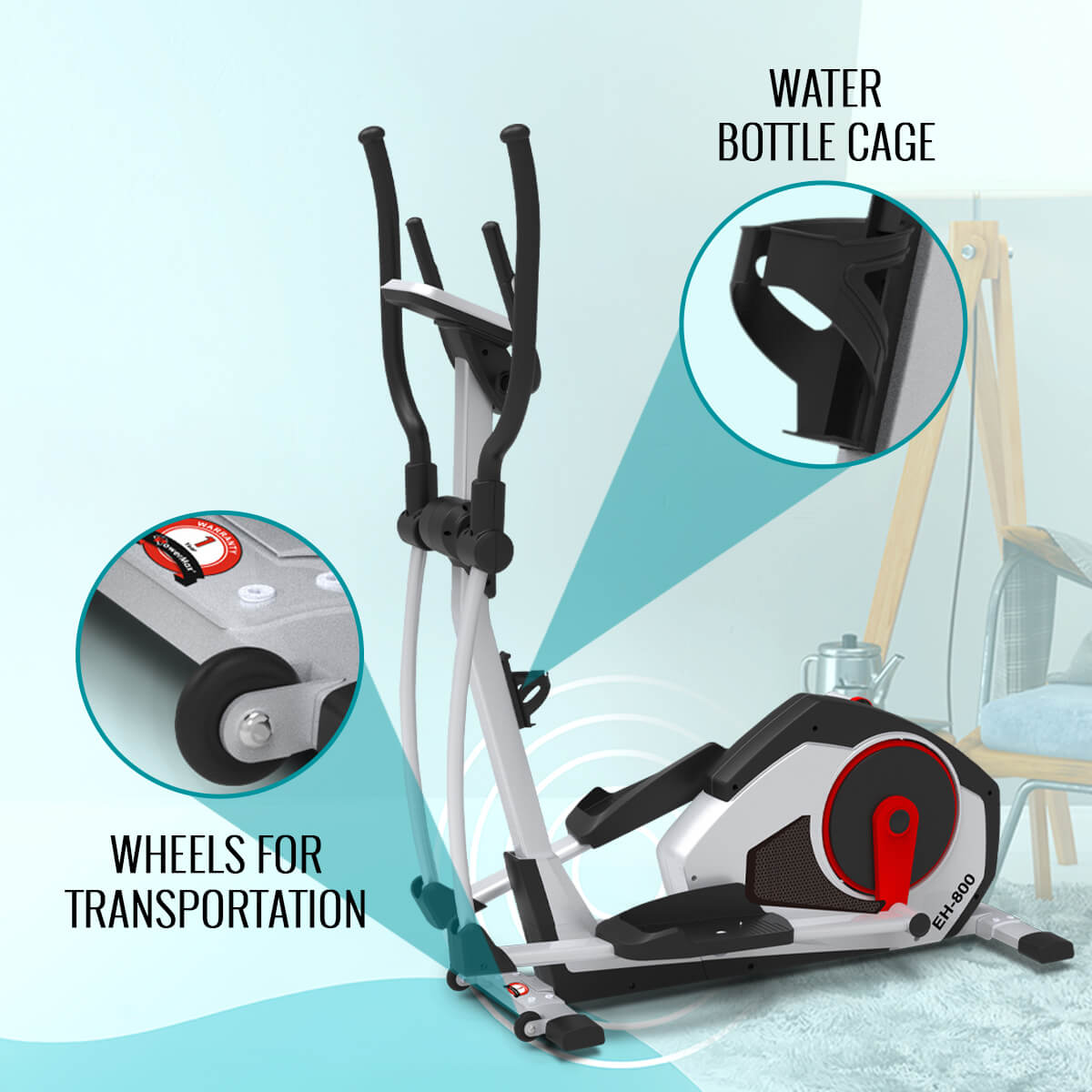 Buy Powermax Fitness EH-800 Motorized Elliptical Cross Trainer with Magnetic Resistance for home use