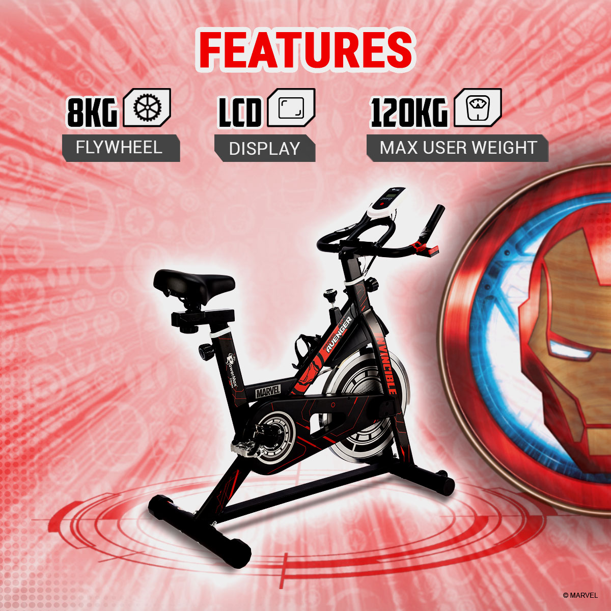 buy powermax x marvel mb-145 exercise spin bike for home use
