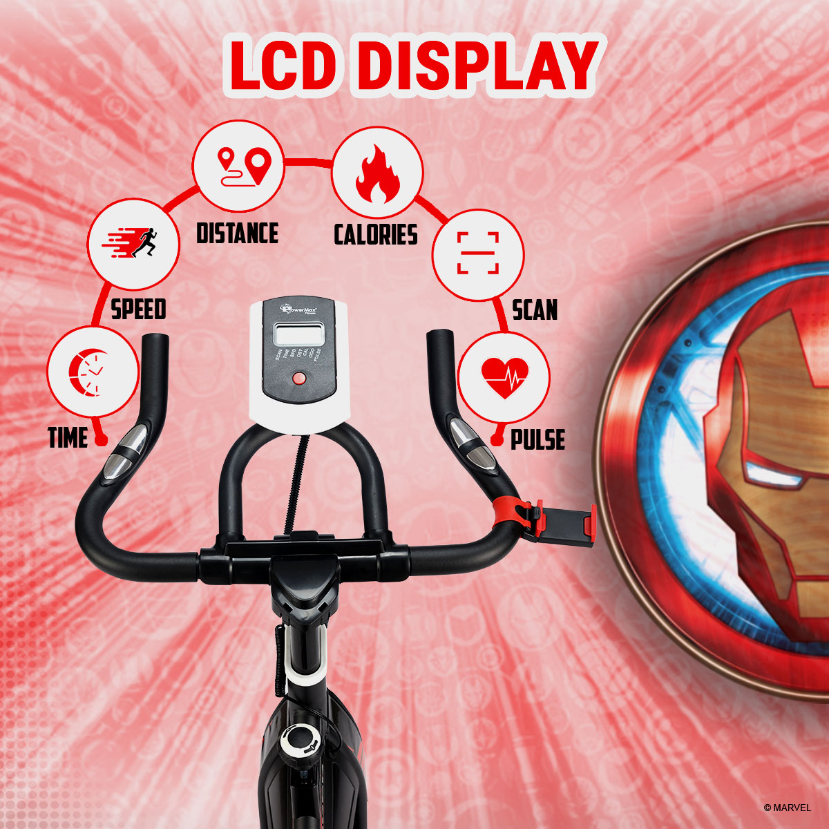 buy powermax x marvel mb-145 exercise spin bike for home use