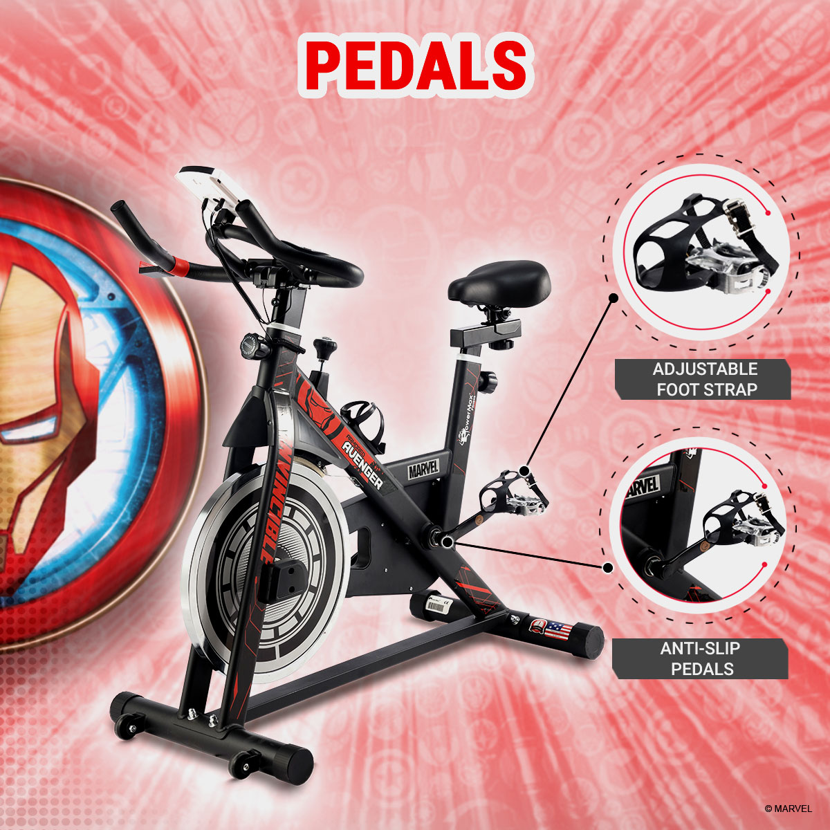 buy powermax x marvel mb-145 exercise spin bike for home use