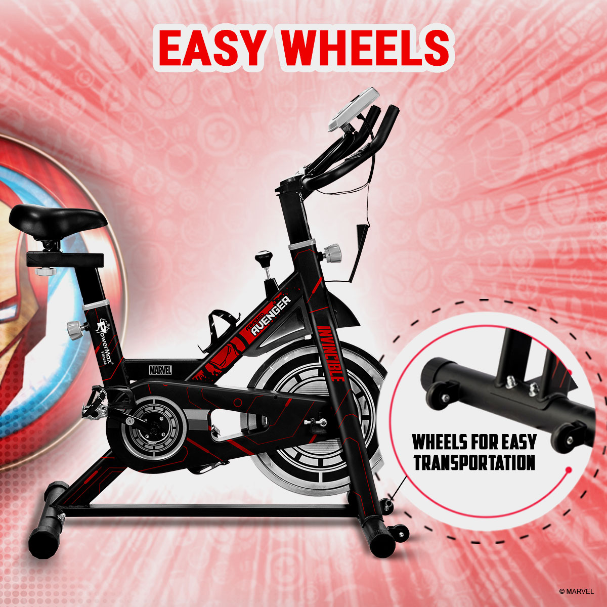 buy powermax x marvel mb-145 exercise spin bike for home use