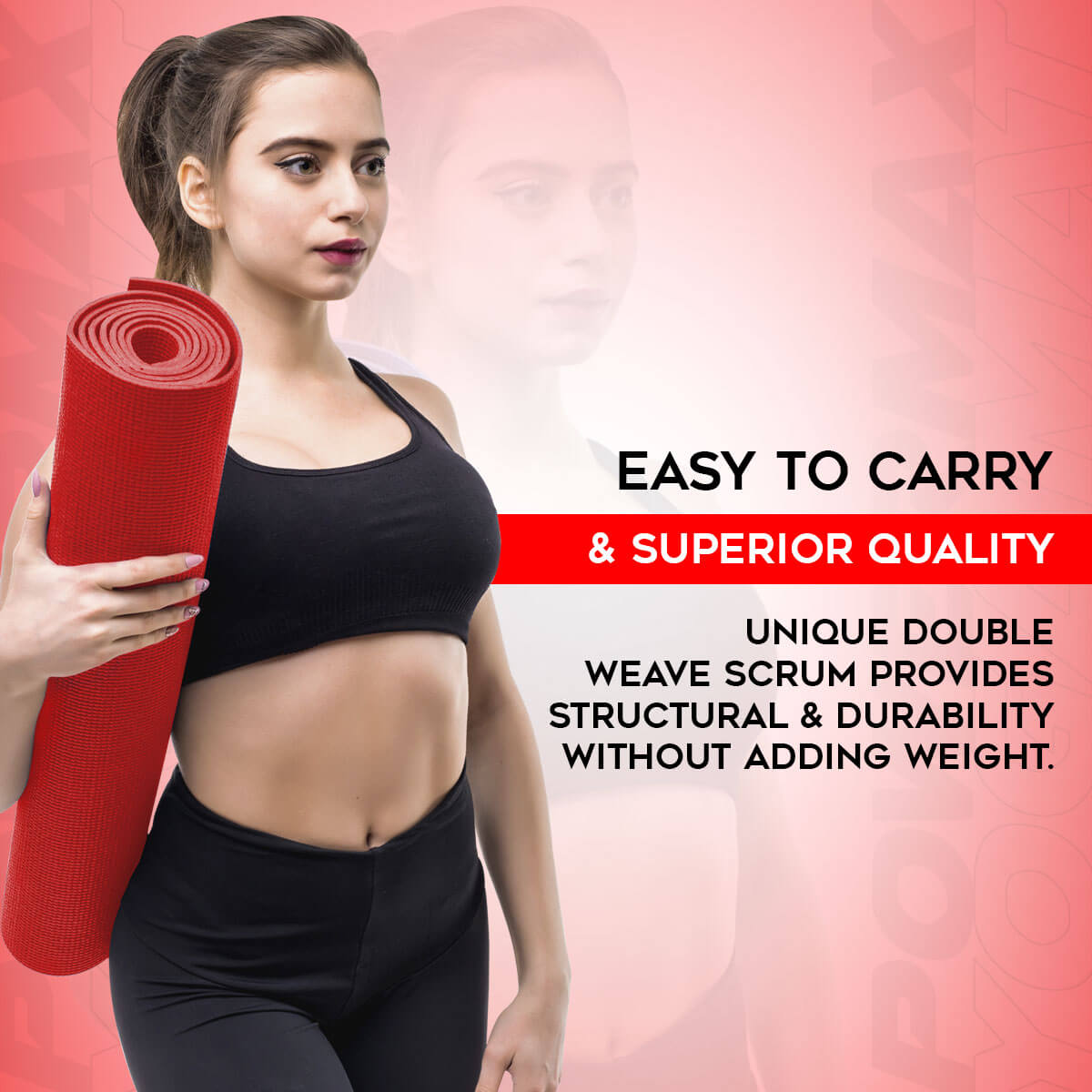 buy powermax 6mm thick premium exercise red color yoga mat