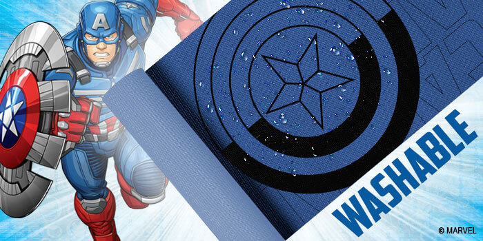 buy powermax x marvel yp6-1.2 captain america pvc yoga mat with bag for gym workout