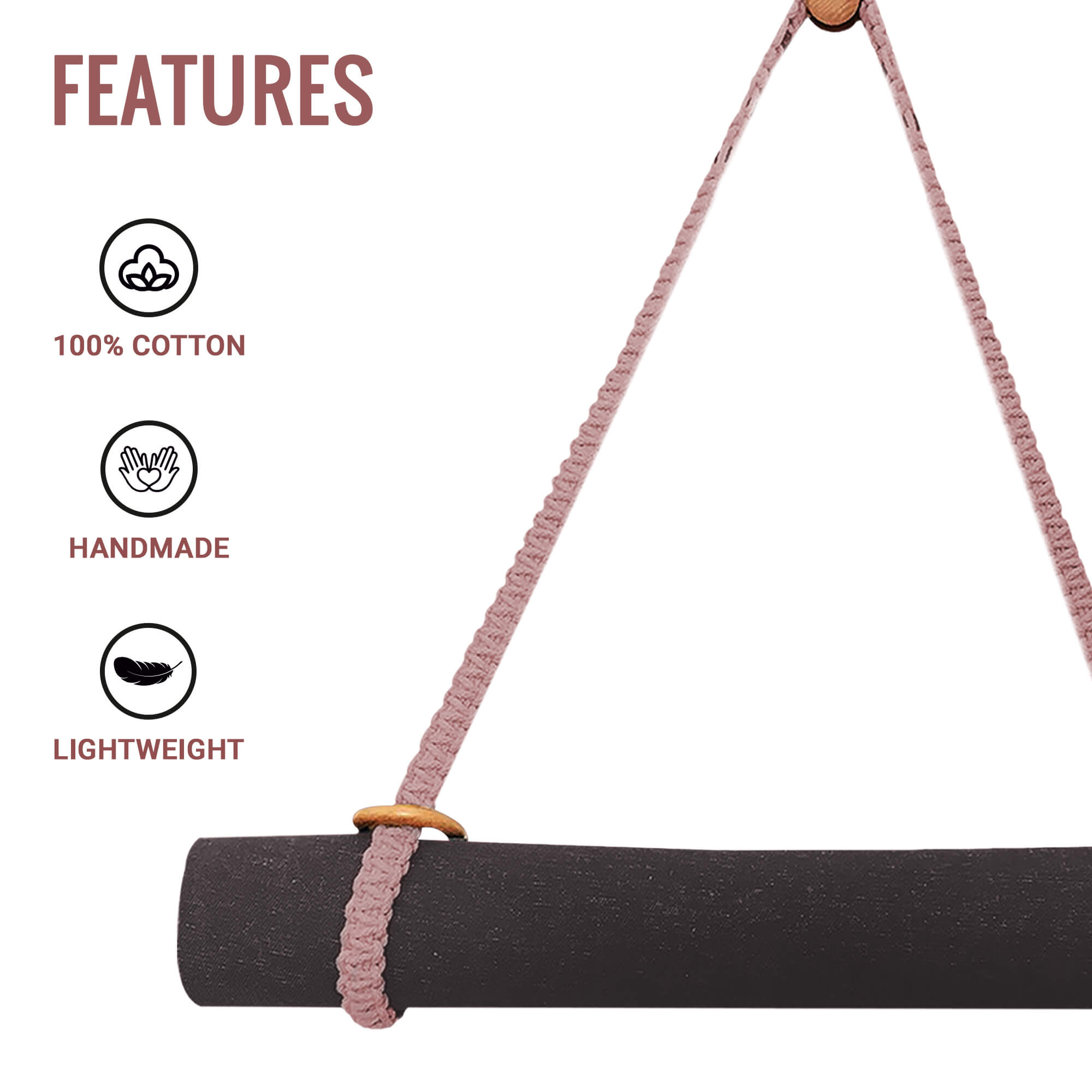 Generic Yoga Mat Carry Strap Handmade Boho Crochet Macrame Adjustable  Shoulder Strap for Yoga Mat Sling Pilates Exercise Fitness