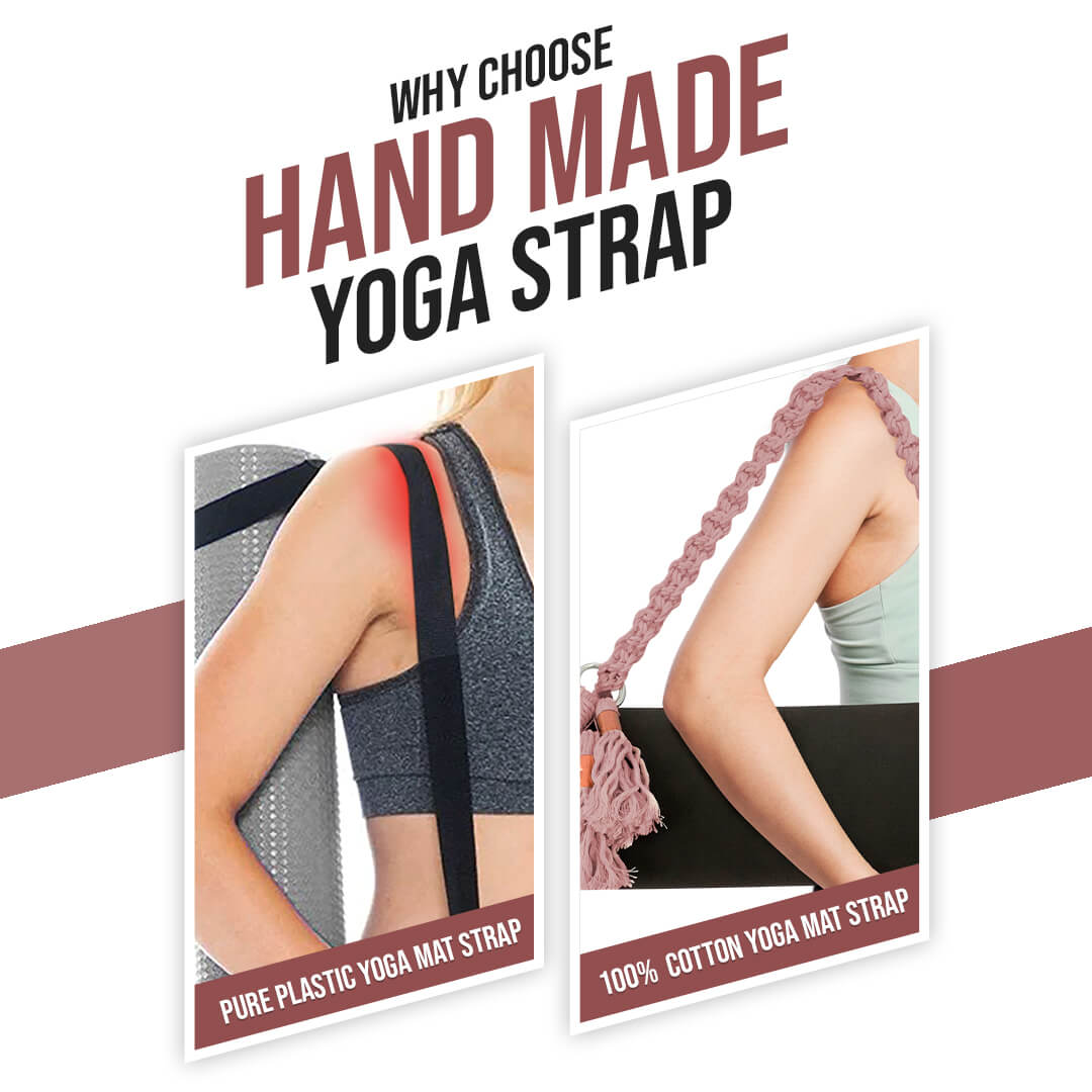 Yoga Mat Carrying Strap Carrier Macrame Rope Adjustable Shoulder