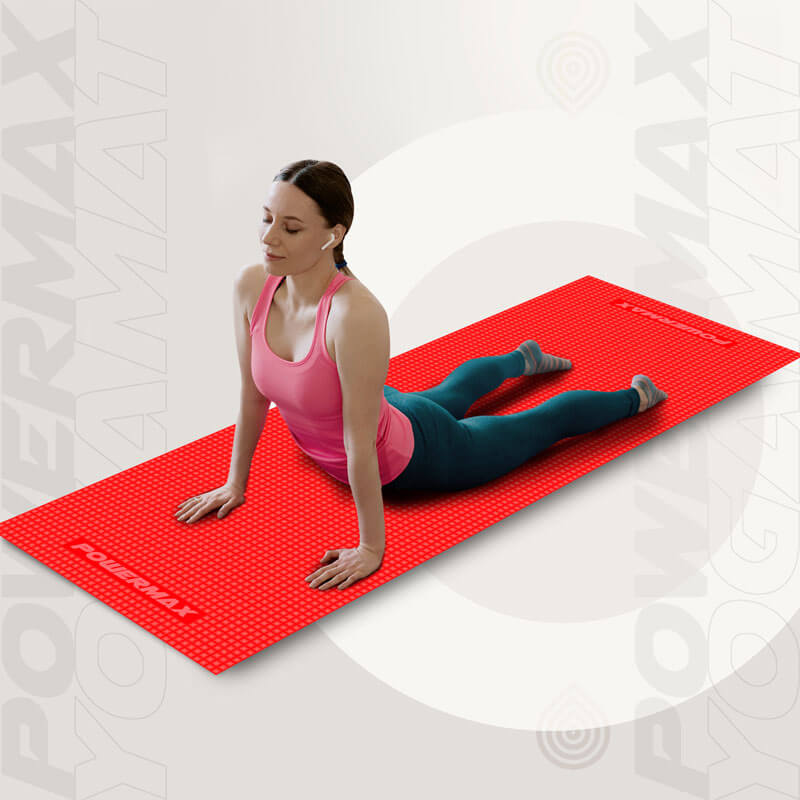 PowerMax Fitness 6mm Thick Premium Exercise Red Colour Yoga Mat