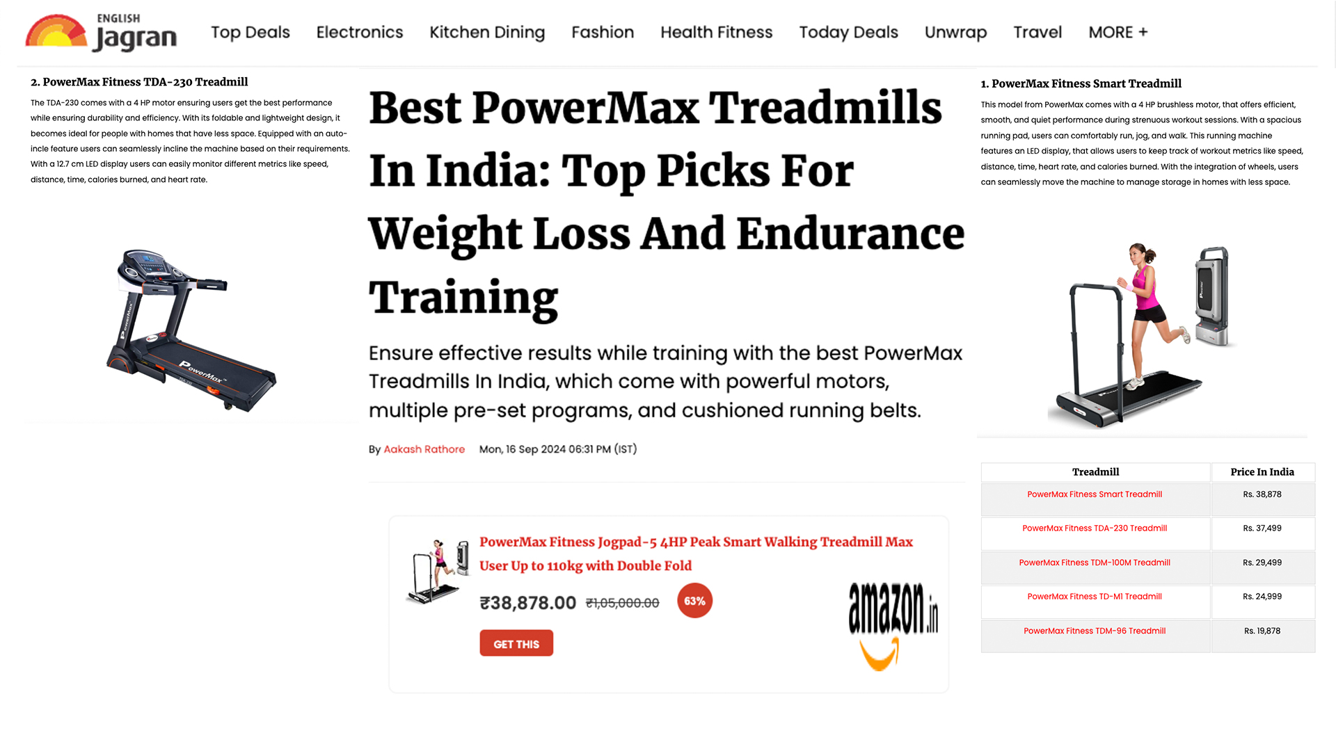 Best PowerMax Treadmills In India: Top Picks For Weight Loss And Endurance Training