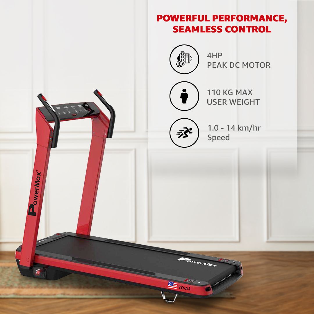 UrbanTrek TD A3 Plug Run Foldable Premium Motorized Treadmill for Home