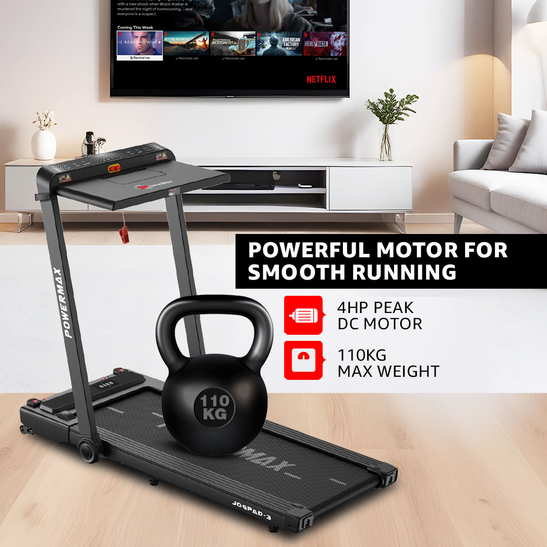 JogPad-3 Dual LED Display Motorized Treadmill with Work Desk & iPhone Holder