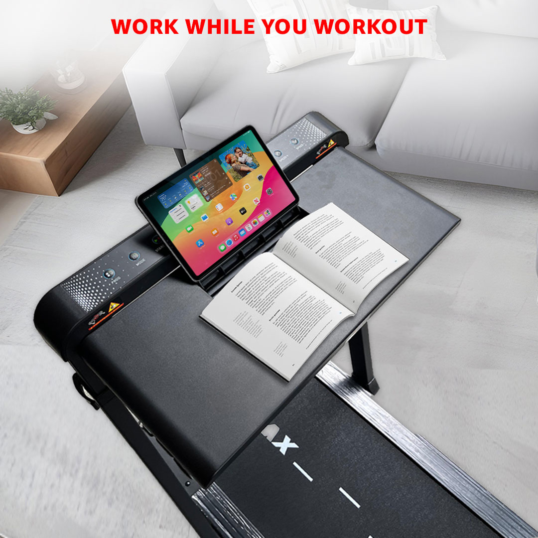 JogPad-3 Dual LED Display Motorized Treadmill with Work Desk & iPhone Holder