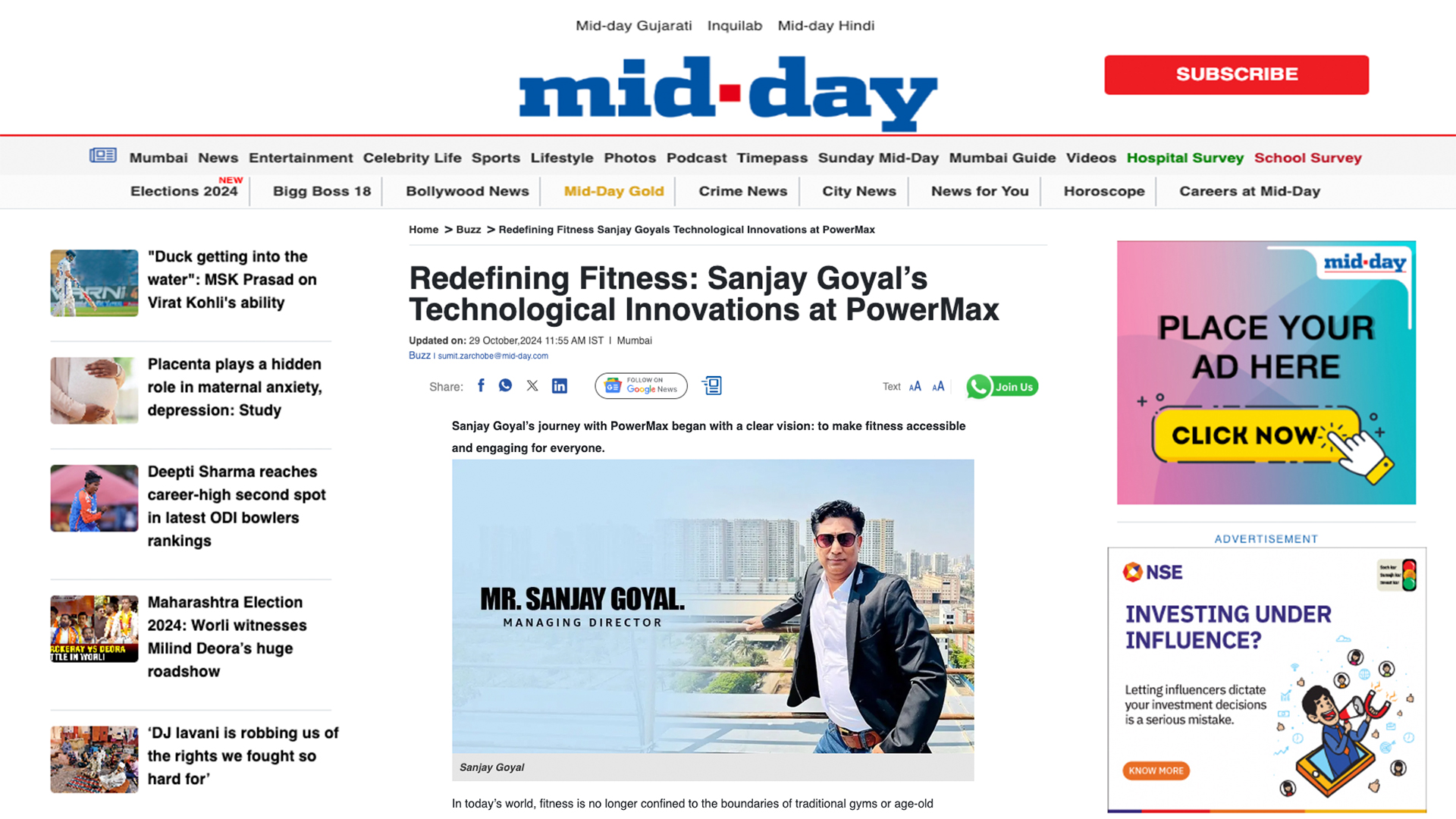 Redefining Fitness: Sanjay Goyal’s Technological Innovations at PowerMax