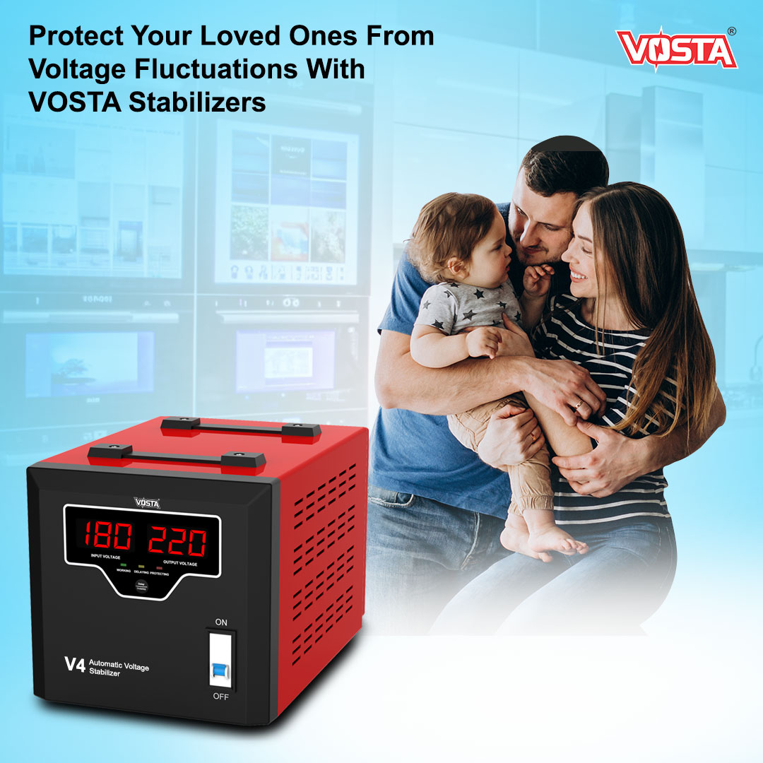 Vosta V4 Digital Stabilizer - Input: 180~270 VAC & Output: 220 VAC (±9%)