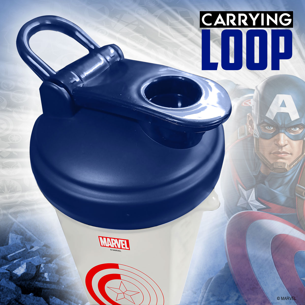 PowerMax Fitness MSB-6S-CA-CLEAR (600ml) Captain America Marvel