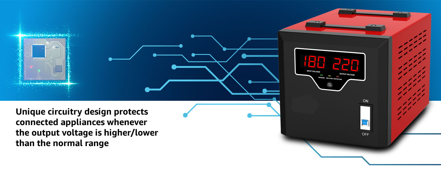 Vosta V4 Digital Stabilizer - Input: 180~270 VAC & Output: 220 VAC (±9%)